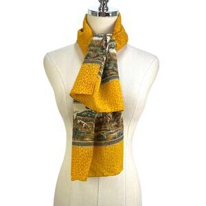 Vintage Liberty of London Yellow Scarf Hunting Motif